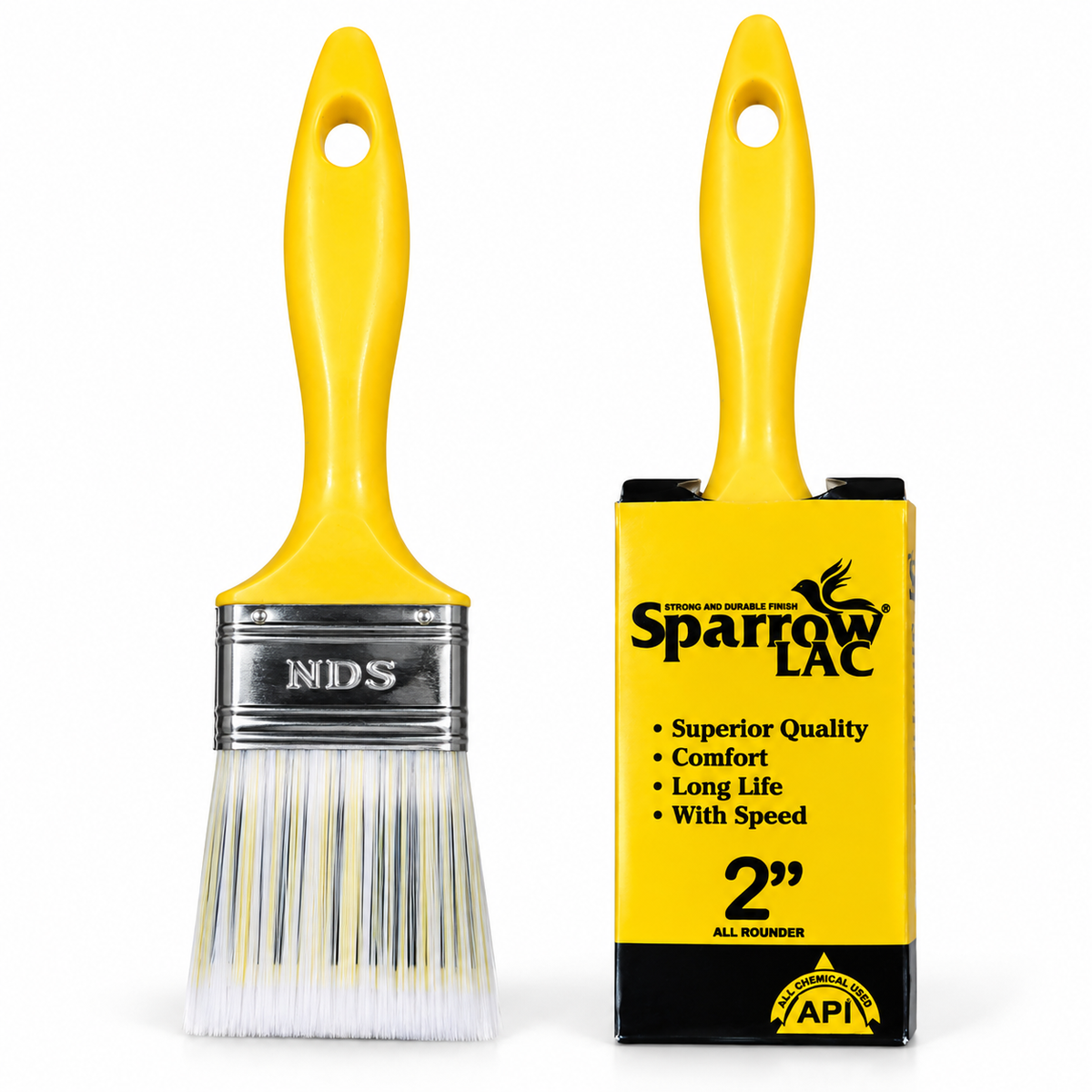 Sparrow Lac Paint Brush for Lacquer, Chalk Paint & Wood Polish | Synthetic Bristle Brush | QSAK360