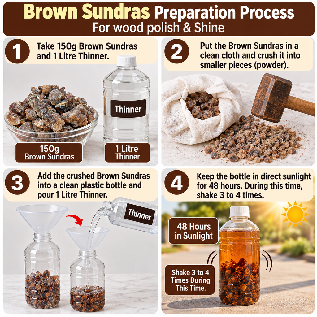 Brown Sundras for Wood & Furniture Polish | Pure Sundras | QSAK360