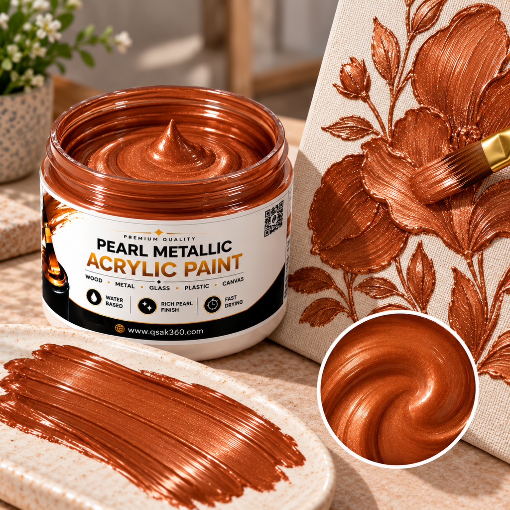 Copper Metallic Acrylic Paint for Canvas, Wood, Metal, Glass & DIY Craft Projects | QSAK360