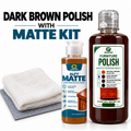 Dark Brown Wood Polish Kit with Matte Finish | Polish, Matte, Malmal & Sandpaper | QSAK360