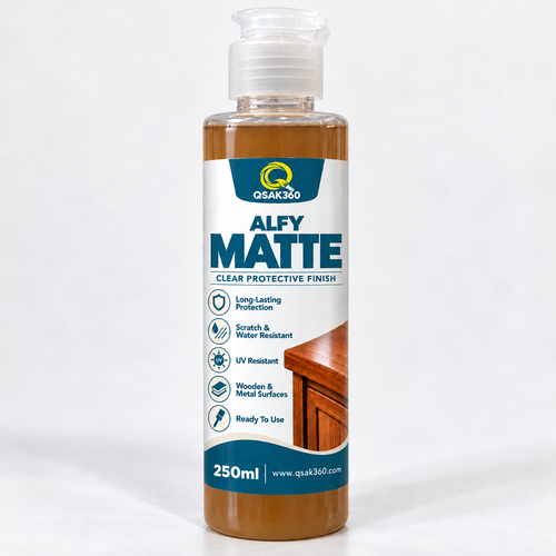Alfy Matte Clear Protective Finish for Wood & Furniture | Indoor & Outdoor Use | QSAK360