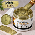Rich Gold Metallic Acrylic Paint for Wood, Metal, Glass, Canvas & DIY Craft Projects | QSAK360