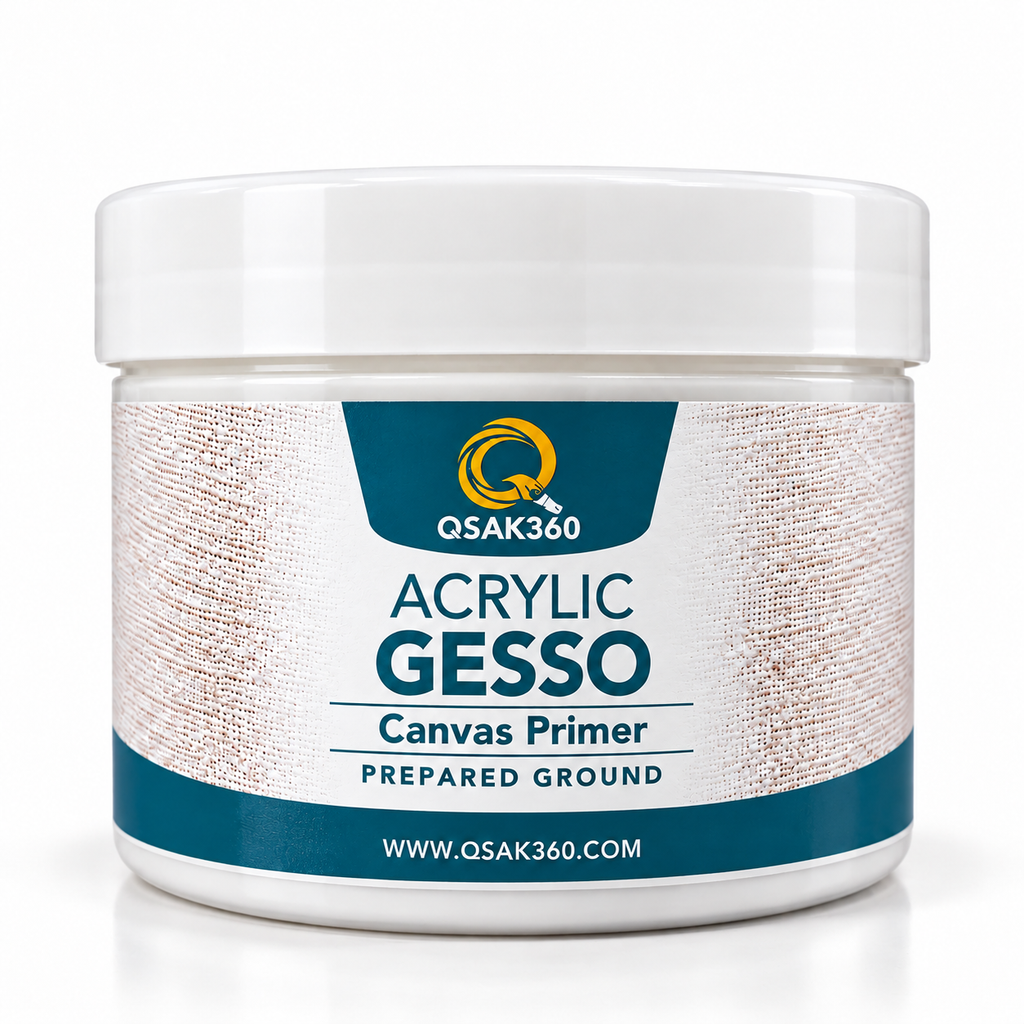 Acrylic Gesso Primer for Canvas, Wood & MDF | Base Coat for Painting & Chalk Paint | QSAK360